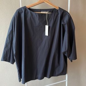 Black Crane Boat Neck Top Faded Black NWT